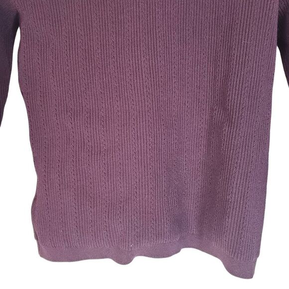 Express Novelty Button Long Sleeve Turtle Neck Pullover Sweater Burgundy Medium - Picture 7 of 14